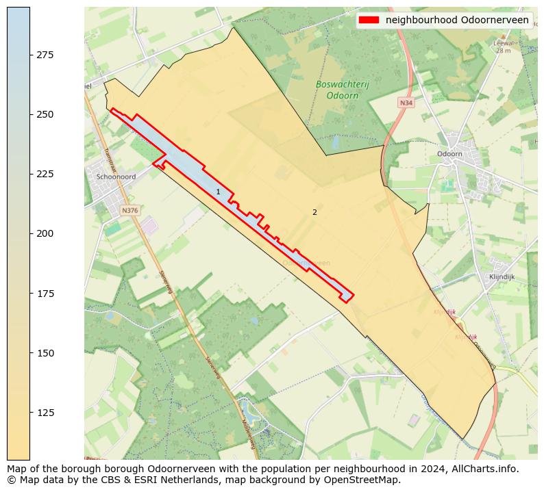 Image of the neighbourhood Odoornerveen at the map. This image is used as introduction to this page. This page shows a lot of information about the population in the neighbourhood Odoornerveen (such as the distribution by age groups of the residents, the composition of households, whether inhabitants are natives or Dutch with an immigration background, data about the houses (numbers, types, price development, use, type of property, ...) and more (car ownership, energy consumption, ...) based on open data from the Dutch Central Bureau of Statistics and various other sources!