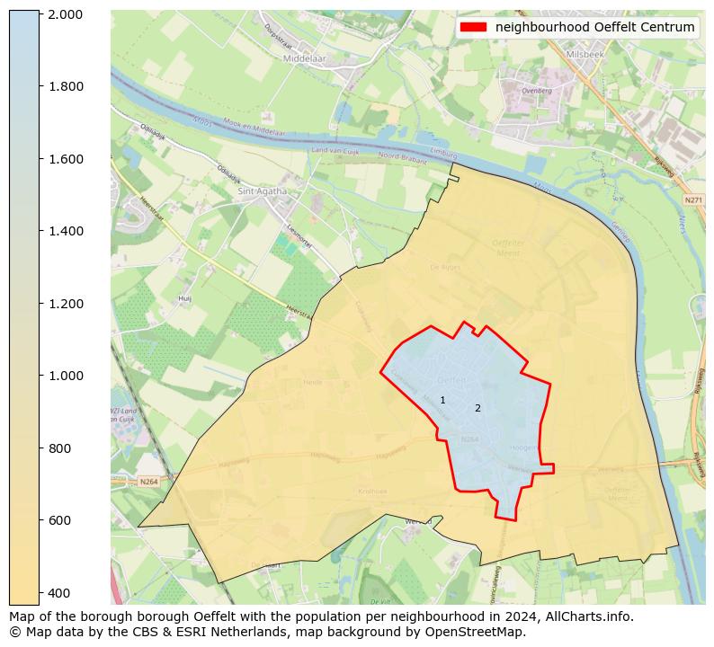 Image of the neighbourhood Oeffelt Centrum at the map. This image is used as introduction to this page. This page shows a lot of information about the population in the neighbourhood Oeffelt Centrum (such as the distribution by age groups of the residents, the composition of households, whether inhabitants are natives or Dutch with an immigration background, data about the houses (numbers, types, price development, use, type of property, ...) and more (car ownership, energy consumption, ...) based on open data from the Dutch Central Bureau of Statistics and various other sources!