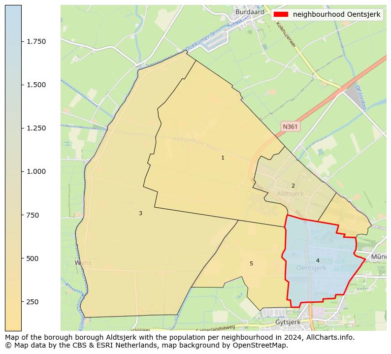 Image of the neighbourhood Oentsjerk at the map. This image is used as introduction to this page. This page shows a lot of information about the population in the neighbourhood Oentsjerk (such as the distribution by age groups of the residents, the composition of households, whether inhabitants are natives or Dutch with an immigration background, data about the houses (numbers, types, price development, use, type of property, ...) and more (car ownership, energy consumption, ...) based on open data from the Dutch Central Bureau of Statistics and various other sources!