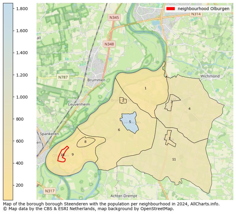 Image of the neighbourhood Olburgen at the map. This image is used as introduction to this page. This page shows a lot of information about the population in the neighbourhood Olburgen (such as the distribution by age groups of the residents, the composition of households, whether inhabitants are natives or Dutch with an immigration background, data about the houses (numbers, types, price development, use, type of property, ...) and more (car ownership, energy consumption, ...) based on open data from the Dutch Central Bureau of Statistics and various other sources!