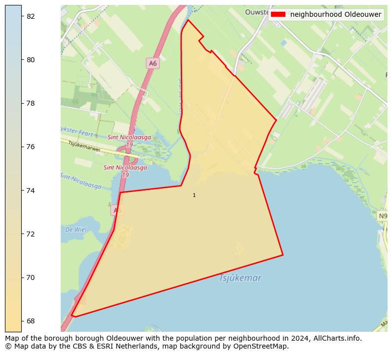 Image of the neighbourhood Oldeouwer at the map. This image is used as introduction to this page. This page shows a lot of information about the population in the neighbourhood Oldeouwer (such as the distribution by age groups of the residents, the composition of households, whether inhabitants are natives or Dutch with an immigration background, data about the houses (numbers, types, price development, use, type of property, ...) and more (car ownership, energy consumption, ...) based on open data from the Dutch Central Bureau of Statistics and various other sources!