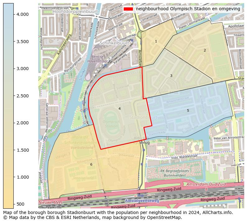 Image of the neighbourhood Olympisch Stadion en omgeving at the map. This image is used as introduction to this page. This page shows a lot of information about the population in the neighbourhood Olympisch Stadion en omgeving (such as the distribution by age groups of the residents, the composition of households, whether inhabitants are natives or Dutch with an immigration background, data about the houses (numbers, types, price development, use, type of property, ...) and more (car ownership, energy consumption, ...) based on open data from the Dutch Central Bureau of Statistics and various other sources!