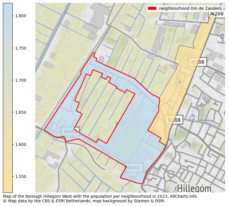 Map of the borough Hillegom West with the population per neighbourhood in 2023. This page shows a lot of information about residents (such as the distribution by age groups, family composition, gender, native or Dutch with an immigration background, ...), homes (numbers, types, price development, use, type of property, ...) and more (car ownership, energy consumption, ...) based on open data from the Dutch Central Bureau of Statistics and various other sources!