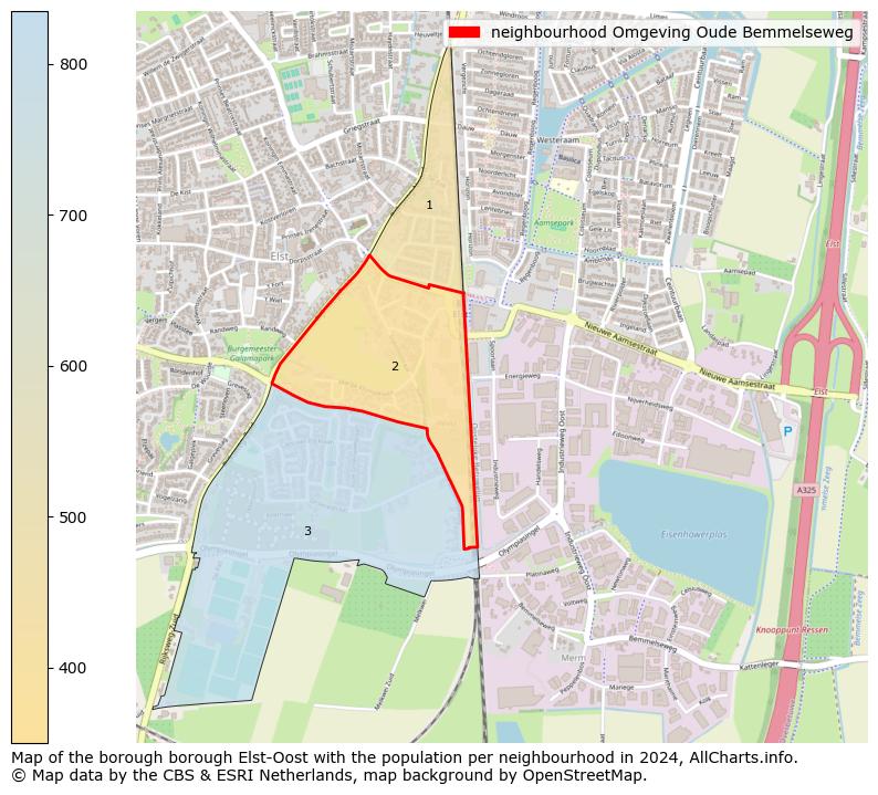 Image of the neighbourhood Omgeving Oude Bemmelseweg at the map. This image is used as introduction to this page. This page shows a lot of information about the population in the neighbourhood Omgeving Oude Bemmelseweg (such as the distribution by age groups of the residents, the composition of households, whether inhabitants are natives or Dutch with an immigration background, data about the houses (numbers, types, price development, use, type of property, ...) and more (car ownership, energy consumption, ...) based on open data from the Dutch Central Bureau of Statistics and various other sources!