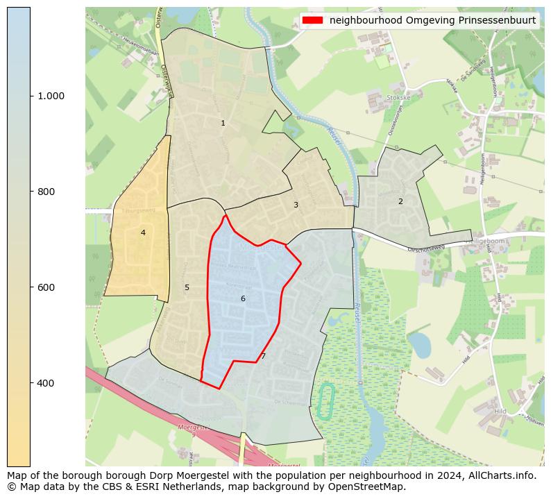 Image of the neighbourhood Omgeving Prinsessenbuurt at the map. This image is used as introduction to this page. This page shows a lot of information about the population in the neighbourhood Omgeving Prinsessenbuurt (such as the distribution by age groups of the residents, the composition of households, whether inhabitants are natives or Dutch with an immigration background, data about the houses (numbers, types, price development, use, type of property, ...) and more (car ownership, energy consumption, ...) based on open data from the Dutch Central Bureau of Statistics and various other sources!