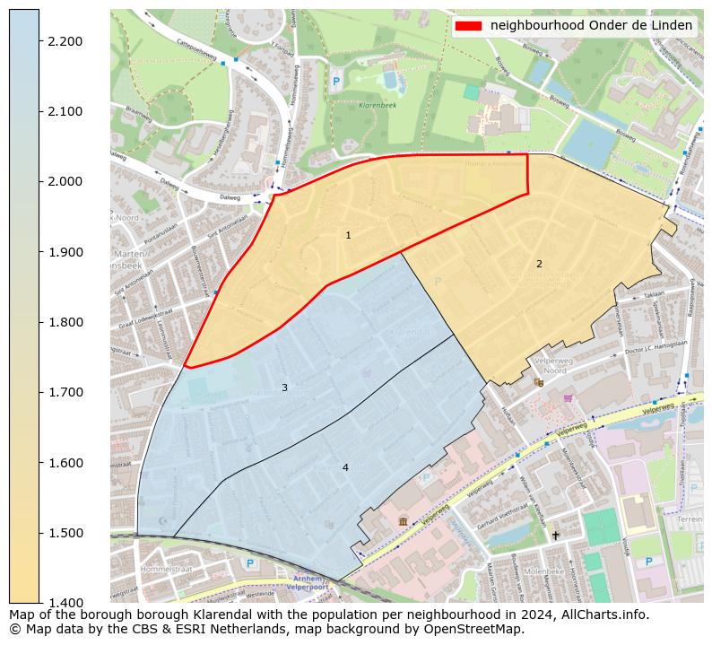 Image of the neighbourhood Onder de Linden at the map. This image is used as introduction to this page. This page shows a lot of information about the population in the neighbourhood Onder de Linden (such as the distribution by age groups of the residents, the composition of households, whether inhabitants are natives or Dutch with an immigration background, data about the houses (numbers, types, price development, use, type of property, ...) and more (car ownership, energy consumption, ...) based on open data from the Dutch Central Bureau of Statistics and various other sources!