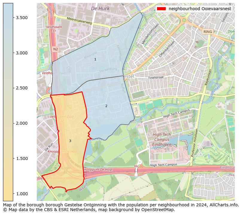 Image of the neighbourhood Ooievaarsnest at the map. This image is used as introduction to this page. This page shows a lot of information about the population in the neighbourhood Ooievaarsnest (such as the distribution by age groups of the residents, the composition of households, whether inhabitants are natives or Dutch with an immigration background, data about the houses (numbers, types, price development, use, type of property, ...) and more (car ownership, energy consumption, ...) based on open data from the Dutch Central Bureau of Statistics and various other sources!