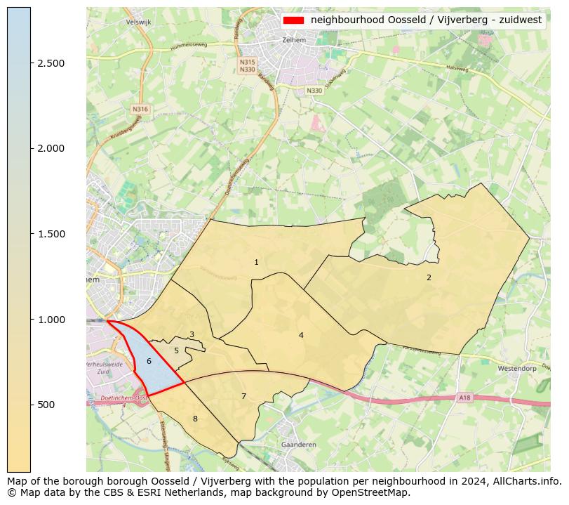 Image of the neighbourhood Oosseld / Vijverberg - zuidwest at the map. This image is used as introduction to this page. This page shows a lot of information about the population in the neighbourhood Oosseld / Vijverberg - zuidwest (such as the distribution by age groups of the residents, the composition of households, whether inhabitants are natives or Dutch with an immigration background, data about the houses (numbers, types, price development, use, type of property, ...) and more (car ownership, energy consumption, ...) based on open data from the Dutch Central Bureau of Statistics and various other sources!