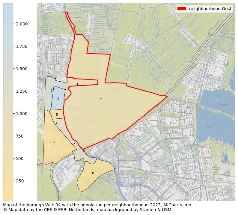 Map of the borough Wijk 04 with the population per neighbourhood in 2023. This page shows a lot of information about residents (such as the distribution by age groups, family composition, gender, native or Dutch with an immigration background, ...), homes (numbers, types, price development, use, type of property, ...) and more (car ownership, energy consumption, ...) based on open data from the Dutch Central Bureau of Statistics and various other sources!