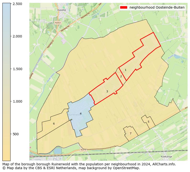 Image of the neighbourhood Oosteinde-Buiten at the map. This image is used as introduction to this page. This page shows a lot of information about the population in the neighbourhood Oosteinde-Buiten (such as the distribution by age groups of the residents, the composition of households, whether inhabitants are natives or Dutch with an immigration background, data about the houses (numbers, types, price development, use, type of property, ...) and more (car ownership, energy consumption, ...) based on open data from the Dutch Central Bureau of Statistics and various other sources!