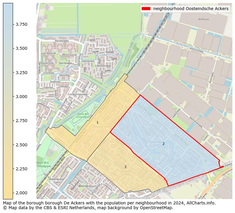 Image of the neighbourhood Oosteindsche Ackers at the map. This image is used as introduction to this page. This page shows a lot of information about the population in the neighbourhood Oosteindsche Ackers (such as the distribution by age groups of the residents, the composition of households, whether inhabitants are natives or Dutch with an immigration background, data about the houses (numbers, types, price development, use, type of property, ...) and more (car ownership, energy consumption, ...) based on open data from the Dutch Central Bureau of Statistics and various other sources!