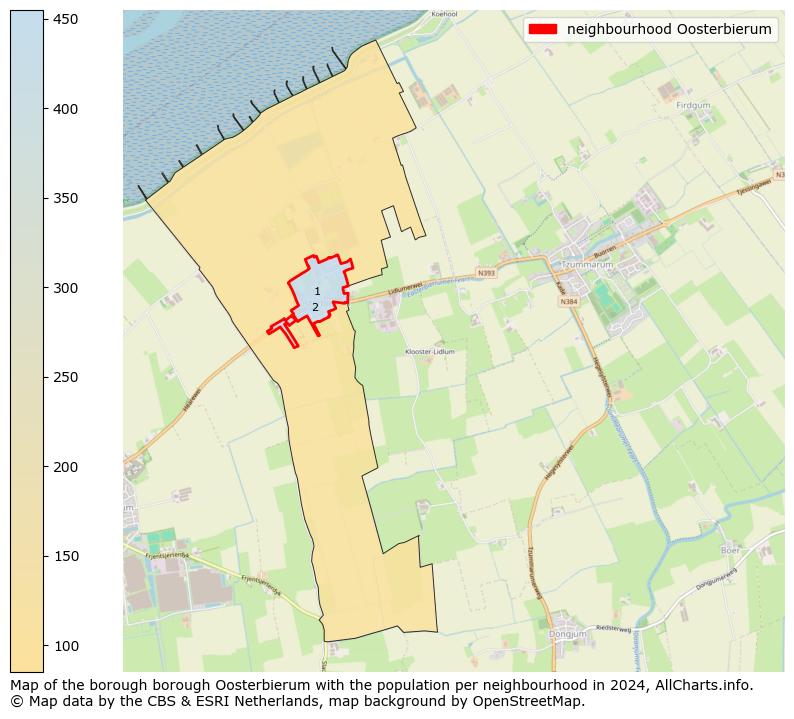 Image of the neighbourhood Oosterbierum at the map. This image is used as introduction to this page. This page shows a lot of information about the population in the neighbourhood Oosterbierum (such as the distribution by age groups of the residents, the composition of households, whether inhabitants are natives or Dutch with an immigration background, data about the houses (numbers, types, price development, use, type of property, ...) and more (car ownership, energy consumption, ...) based on open data from the Dutch Central Bureau of Statistics and various other sources!