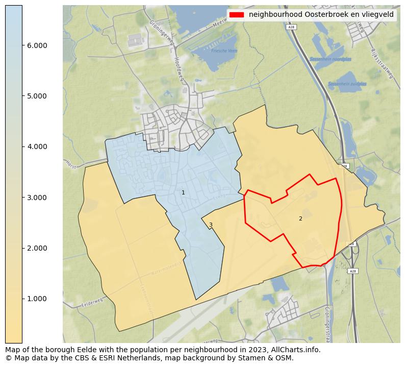 Map of the borough Eelde with the population per neighbourhood in 2023. This page shows a lot of information about residents (such as the distribution by age groups, family composition, gender, native or Dutch with an immigration background, ...), homes (numbers, types, price development, use, type of property, ...) and more (car ownership, energy consumption, ...) based on open data from the Dutch Central Bureau of Statistics and various other sources!