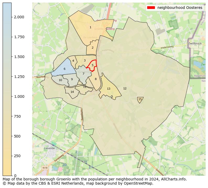 Image of the neighbourhood Oosteres at the map. This image is used as introduction to this page. This page shows a lot of information about the population in the neighbourhood Oosteres (such as the distribution by age groups of the residents, the composition of households, whether inhabitants are natives or Dutch with an immigration background, data about the houses (numbers, types, price development, use, type of property, ...) and more (car ownership, energy consumption, ...) based on open data from the Dutch Central Bureau of Statistics and various other sources!