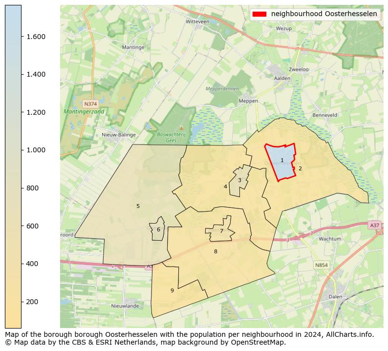 Image of the neighbourhood Oosterhesselen at the map. This image is used as introduction to this page. This page shows a lot of information about the population in the neighbourhood Oosterhesselen (such as the distribution by age groups of the residents, the composition of households, whether inhabitants are natives or Dutch with an immigration background, data about the houses (numbers, types, price development, use, type of property, ...) and more (car ownership, energy consumption, ...) based on open data from the Dutch Central Bureau of Statistics and various other sources!