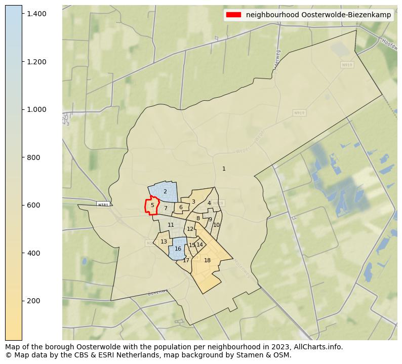 Map of the borough Oosterwolde with the population per neighbourhood in 2022. This page shows a lot of information about residents (such as the distribution by age groups, family composition, gender, native or Dutch with an immigration background, ...), homes (numbers, types, price development, use, type of property, ...) and more (car ownership, energy consumption, ...) based on open data from the Dutch Central Bureau of Statistics and various other sources!