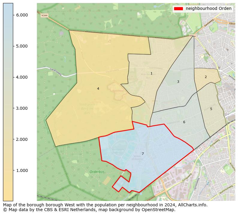 Image of the neighbourhood Orden at the map. This image is used as introduction to this page. This page shows a lot of information about the population in the neighbourhood Orden (such as the distribution by age groups of the residents, the composition of households, whether inhabitants are natives or Dutch with an immigration background, data about the houses (numbers, types, price development, use, type of property, ...) and more (car ownership, energy consumption, ...) based on open data from the Dutch Central Bureau of Statistics and various other sources!