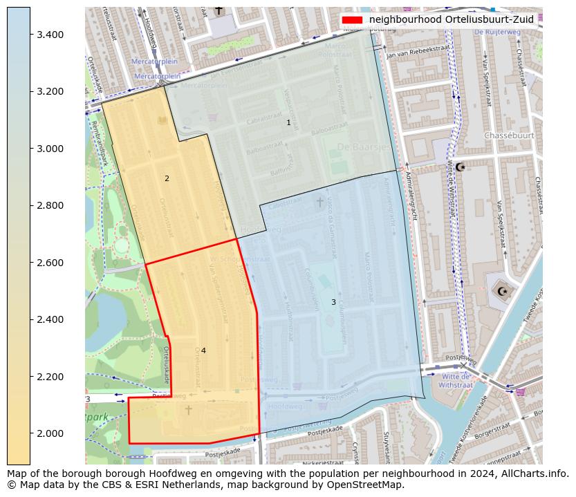 Image of the neighbourhood Orteliusbuurt-Zuid at the map. This image is used as introduction to this page. This page shows a lot of information about the population in the neighbourhood Orteliusbuurt-Zuid (such as the distribution by age groups of the residents, the composition of households, whether inhabitants are natives or Dutch with an immigration background, data about the houses (numbers, types, price development, use, type of property, ...) and more (car ownership, energy consumption, ...) based on open data from the Dutch Central Bureau of Statistics and various other sources!