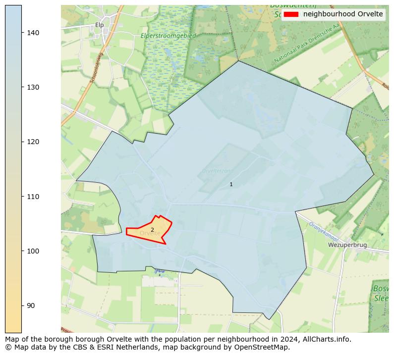 Image of the neighbourhood Orvelte at the map. This image is used as introduction to this page. This page shows a lot of information about the population in the neighbourhood Orvelte (such as the distribution by age groups of the residents, the composition of households, whether inhabitants are natives or Dutch with an immigration background, data about the houses (numbers, types, price development, use, type of property, ...) and more (car ownership, energy consumption, ...) based on open data from the Dutch Central Bureau of Statistics and various other sources!