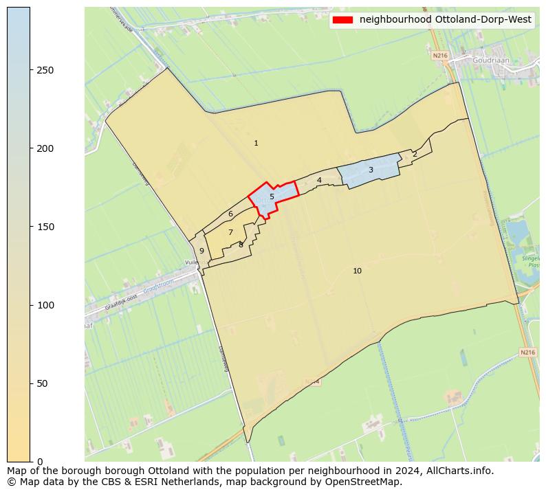 Image of the neighbourhood Ottoland-Dorp-West at the map. This image is used as introduction to this page. This page shows a lot of information about the population in the neighbourhood Ottoland-Dorp-West (such as the distribution by age groups of the residents, the composition of households, whether inhabitants are natives or Dutch with an immigration background, data about the houses (numbers, types, price development, use, type of property, ...) and more (car ownership, energy consumption, ...) based on open data from the Dutch Central Bureau of Statistics and various other sources!