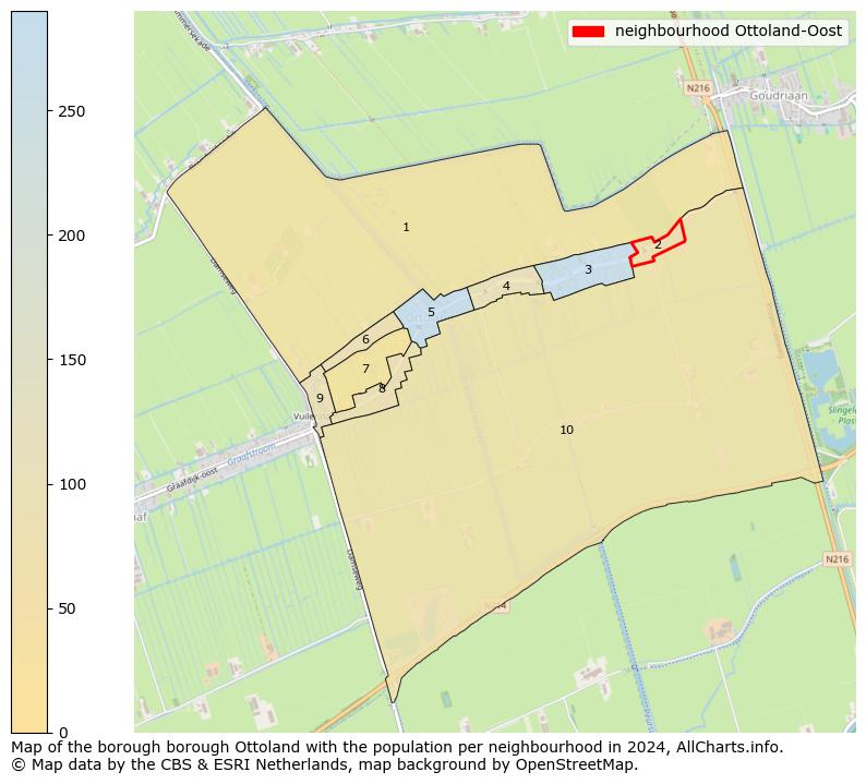 Image of the neighbourhood Ottoland-Oost at the map. This image is used as introduction to this page. This page shows a lot of information about the population in the neighbourhood Ottoland-Oost (such as the distribution by age groups of the residents, the composition of households, whether inhabitants are natives or Dutch with an immigration background, data about the houses (numbers, types, price development, use, type of property, ...) and more (car ownership, energy consumption, ...) based on open data from the Dutch Central Bureau of Statistics and various other sources!