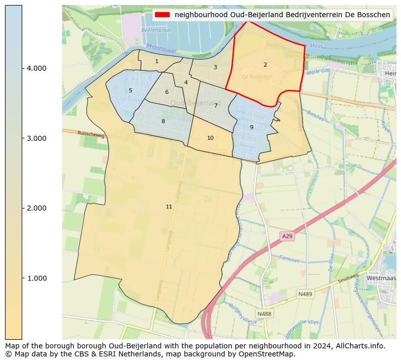 Image of the neighbourhood Oud-Beijerland Bedrijventerrein De Bosschen at the map. This image is used as introduction to this page. This page shows a lot of information about the population in the neighbourhood Oud-Beijerland Bedrijventerrein De Bosschen (such as the distribution by age groups of the residents, the composition of households, whether inhabitants are natives or Dutch with an immigration background, data about the houses (numbers, types, price development, use, type of property, ...) and more (car ownership, energy consumption, ...) based on open data from the Dutch Central Bureau of Statistics and various other sources!