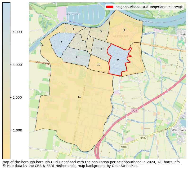 Image of the neighbourhood Oud-Beijerland Poortwijk at the map. This image is used as introduction to this page. This page shows a lot of information about the population in the neighbourhood Oud-Beijerland Poortwijk (such as the distribution by age groups of the residents, the composition of households, whether inhabitants are natives or Dutch with an immigration background, data about the houses (numbers, types, price development, use, type of property, ...) and more (car ownership, energy consumption, ...) based on open data from the Dutch Central Bureau of Statistics and various other sources!