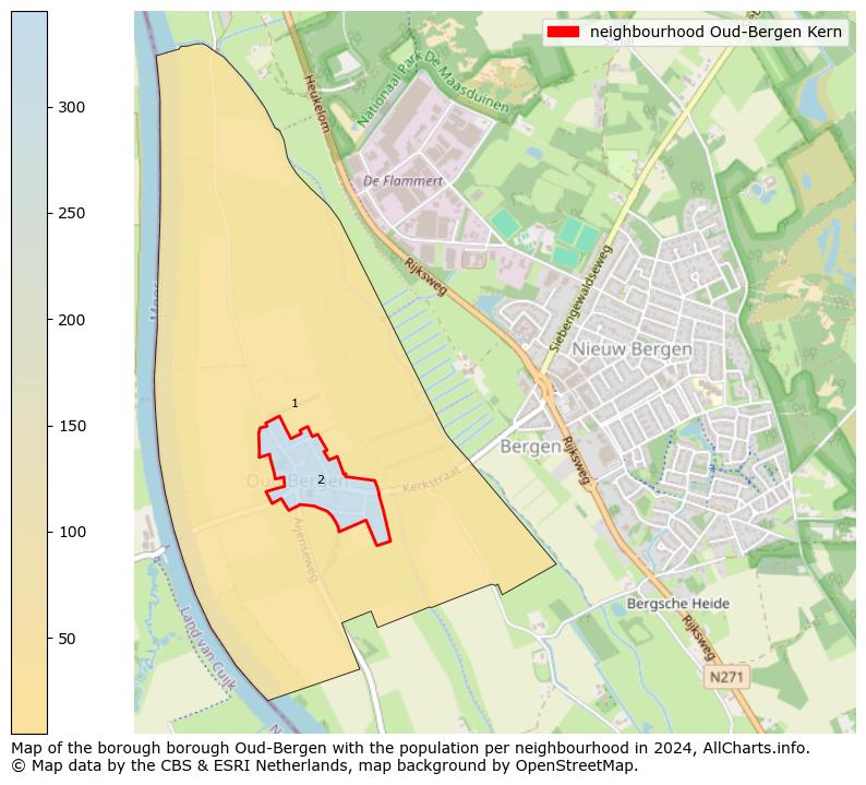 Image of the neighbourhood Oud-Bergen Kern at the map. This image is used as introduction to this page. This page shows a lot of information about the population in the neighbourhood Oud-Bergen Kern (such as the distribution by age groups of the residents, the composition of households, whether inhabitants are natives or Dutch with an immigration background, data about the houses (numbers, types, price development, use, type of property, ...) and more (car ownership, energy consumption, ...) based on open data from the Dutch Central Bureau of Statistics and various other sources!