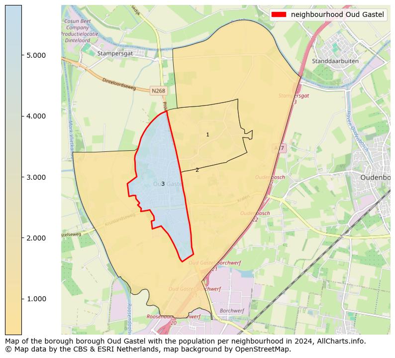 Image of the neighbourhood Oud Gastel at the map. This image is used as introduction to this page. This page shows a lot of information about the population in the neighbourhood Oud Gastel (such as the distribution by age groups of the residents, the composition of households, whether inhabitants are natives or Dutch with an immigration background, data about the houses (numbers, types, price development, use, type of property, ...) and more (car ownership, energy consumption, ...) based on open data from the Dutch Central Bureau of Statistics and various other sources!