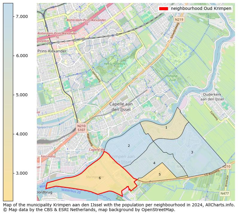 Image of the neighbourhood Oud Krimpen at the map. This image is used as introduction to this page. This page shows a lot of information about the population in the neighbourhood Oud Krimpen (such as the distribution by age groups of the residents, the composition of households, whether inhabitants are natives or Dutch with an immigration background, data about the houses (numbers, types, price development, use, type of property, ...) and more (car ownership, energy consumption, ...) based on open data from the Dutch Central Bureau of Statistics and various other sources!