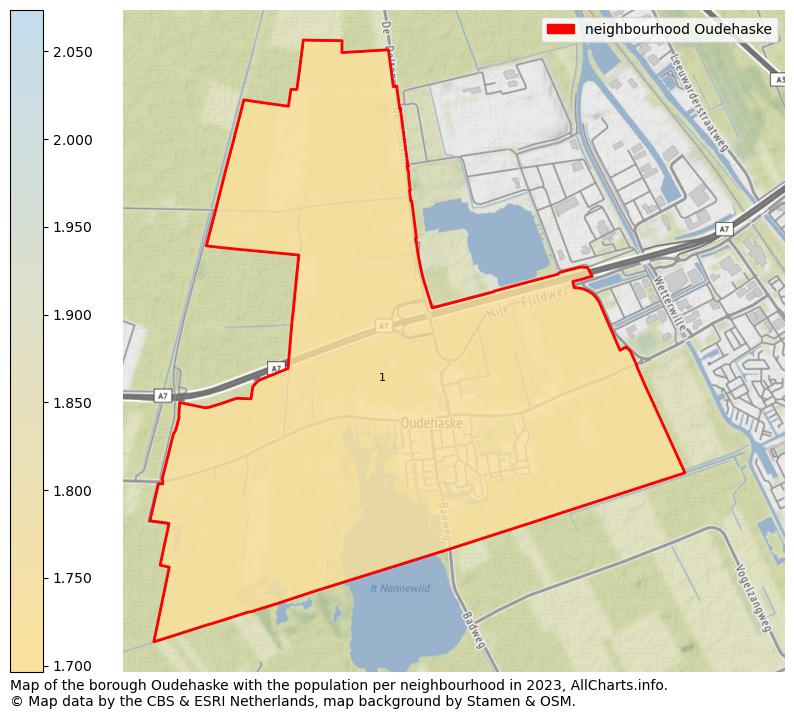 Map of the borough Oudehaske with the population per neighbourhood in 2023. This page shows a lot of information about residents (such as the distribution by age groups, family composition, gender, native or Dutch with an immigration background, ...), homes (numbers, types, price development, use, type of property, ...) and more (car ownership, energy consumption, ...) based on open data from the Dutch Central Bureau of Statistics and various other sources!