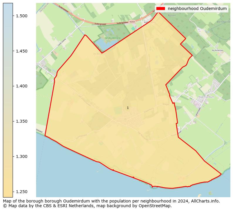 Image of the neighbourhood Oudemirdum at the map. This image is used as introduction to this page. This page shows a lot of information about the population in the neighbourhood Oudemirdum (such as the distribution by age groups of the residents, the composition of households, whether inhabitants are natives or Dutch with an immigration background, data about the houses (numbers, types, price development, use, type of property, ...) and more (car ownership, energy consumption, ...) based on open data from the Dutch Central Bureau of Statistics and various other sources!