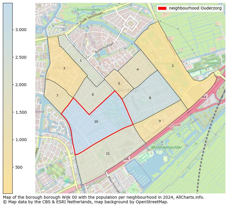 Image of the neighbourhood Ouderzorg at the map. This image is used as introduction to this page. This page shows a lot of information about the population in the neighbourhood Ouderzorg (such as the distribution by age groups of the residents, the composition of households, whether inhabitants are natives or Dutch with an immigration background, data about the houses (numbers, types, price development, use, type of property, ...) and more (car ownership, energy consumption, ...) based on open data from the Dutch Central Bureau of Statistics and various other sources!