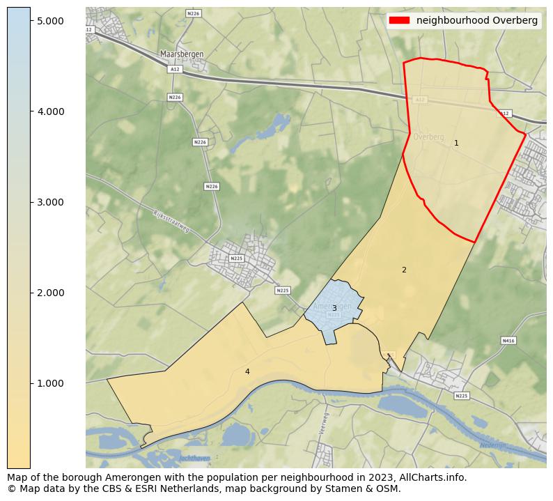 Map of the borough Amerongen with the population per neighbourhood in 2023. This page shows a lot of information about residents (such as the distribution by age groups, family composition, gender, native or Dutch with an immigration background, ...), homes (numbers, types, price development, use, type of property, ...) and more (car ownership, energy consumption, ...) based on open data from the Dutch Central Bureau of Statistics and various other sources!