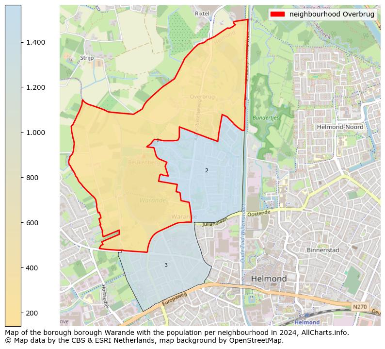 Image of the neighbourhood Overbrug at the map. This image is used as introduction to this page. This page shows a lot of information about the population in the neighbourhood Overbrug (such as the distribution by age groups of the residents, the composition of households, whether inhabitants are natives or Dutch with an immigration background, data about the houses (numbers, types, price development, use, type of property, ...) and more (car ownership, energy consumption, ...) based on open data from the Dutch Central Bureau of Statistics and various other sources!