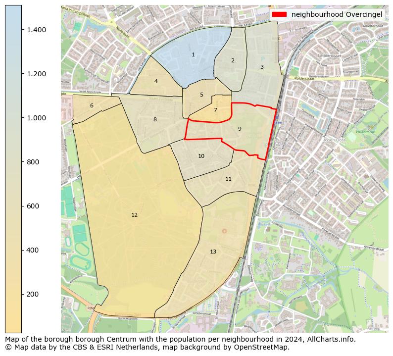 Image of the neighbourhood Overcingel at the map. This image is used as introduction to this page. This page shows a lot of information about the population in the neighbourhood Overcingel (such as the distribution by age groups of the residents, the composition of households, whether inhabitants are natives or Dutch with an immigration background, data about the houses (numbers, types, price development, use, type of property, ...) and more (car ownership, energy consumption, ...) based on open data from the Dutch Central Bureau of Statistics and various other sources!