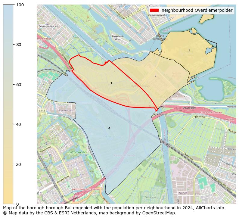 Image of the neighbourhood Overdiemerpolder at the map. This image is used as introduction to this page. This page shows a lot of information about the population in the neighbourhood Overdiemerpolder (such as the distribution by age groups of the residents, the composition of households, whether inhabitants are natives or Dutch with an immigration background, data about the houses (numbers, types, price development, use, type of property, ...) and more (car ownership, energy consumption, ...) based on open data from the Dutch Central Bureau of Statistics and various other sources!