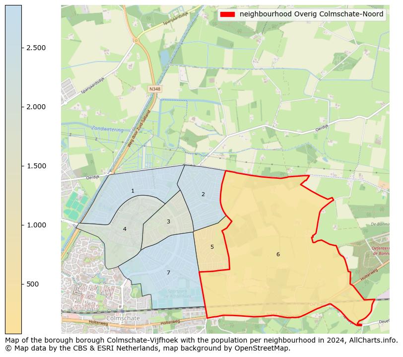 Image of the neighbourhood Overig Colmschate-Noord at the map. This image is used as introduction to this page. This page shows a lot of information about the population in the neighbourhood Overig Colmschate-Noord (such as the distribution by age groups of the residents, the composition of households, whether inhabitants are natives or Dutch with an immigration background, data about the houses (numbers, types, price development, use, type of property, ...) and more (car ownership, energy consumption, ...) based on open data from the Dutch Central Bureau of Statistics and various other sources!