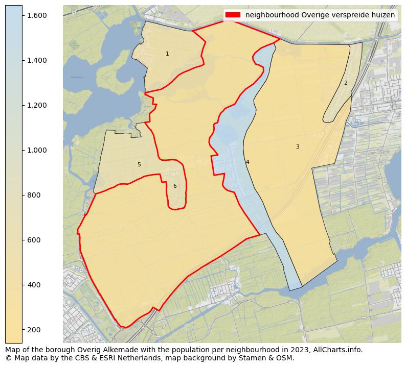 Map of the borough Overig Alkemade with the population per neighbourhood in 2023. This page shows a lot of information about residents (such as the distribution by age groups, family composition, gender, native or Dutch with an immigration background, ...), homes (numbers, types, price development, use, type of property, ...) and more (car ownership, energy consumption, ...) based on open data from the Dutch Central Bureau of Statistics and various other sources!