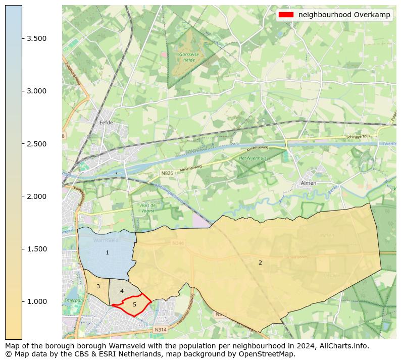 Image of the neighbourhood Overkamp at the map. This image is used as introduction to this page. This page shows a lot of information about the population in the neighbourhood Overkamp (such as the distribution by age groups of the residents, the composition of households, whether inhabitants are natives or Dutch with an immigration background, data about the houses (numbers, types, price development, use, type of property, ...) and more (car ownership, energy consumption, ...) based on open data from the Dutch Central Bureau of Statistics and various other sources!