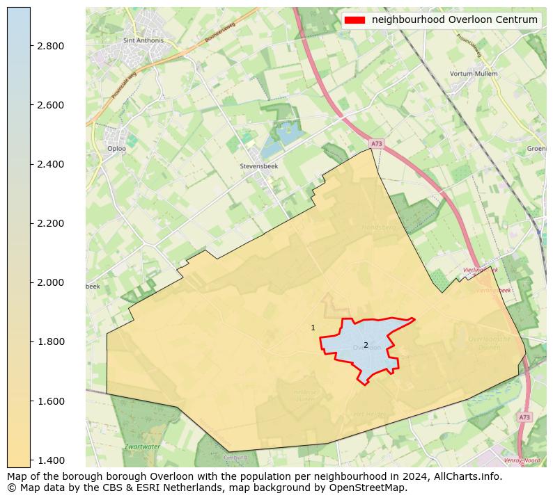 Image of the neighbourhood Overloon Centrum at the map. This image is used as introduction to this page. This page shows a lot of information about the population in the neighbourhood Overloon Centrum (such as the distribution by age groups of the residents, the composition of households, whether inhabitants are natives or Dutch with an immigration background, data about the houses (numbers, types, price development, use, type of property, ...) and more (car ownership, energy consumption, ...) based on open data from the Dutch Central Bureau of Statistics and various other sources!