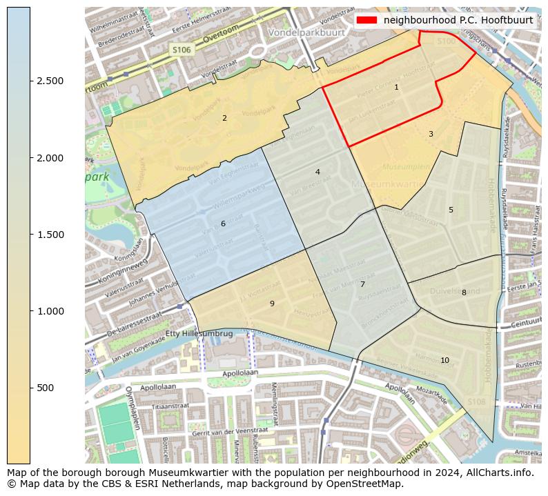 Image of the neighbourhood P.C. Hooftbuurt at the map. This image is used as introduction to this page. This page shows a lot of information about the population in the neighbourhood P.C. Hooftbuurt (such as the distribution by age groups of the residents, the composition of households, whether inhabitants are natives or Dutch with an immigration background, data about the houses (numbers, types, price development, use, type of property, ...) and more (car ownership, energy consumption, ...) based on open data from the Dutch Central Bureau of Statistics and various other sources!