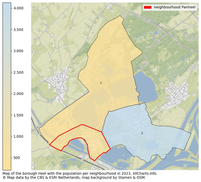 Map of the borough Heel with the population per neighbourhood in 2023. This page shows a lot of information about residents (such as the distribution by age groups, family composition, gender, native or Dutch with an immigration background, ...), homes (numbers, types, price development, use, type of property, ...) and more (car ownership, energy consumption, ...) based on open data from the Dutch Central Bureau of Statistics and various other sources!