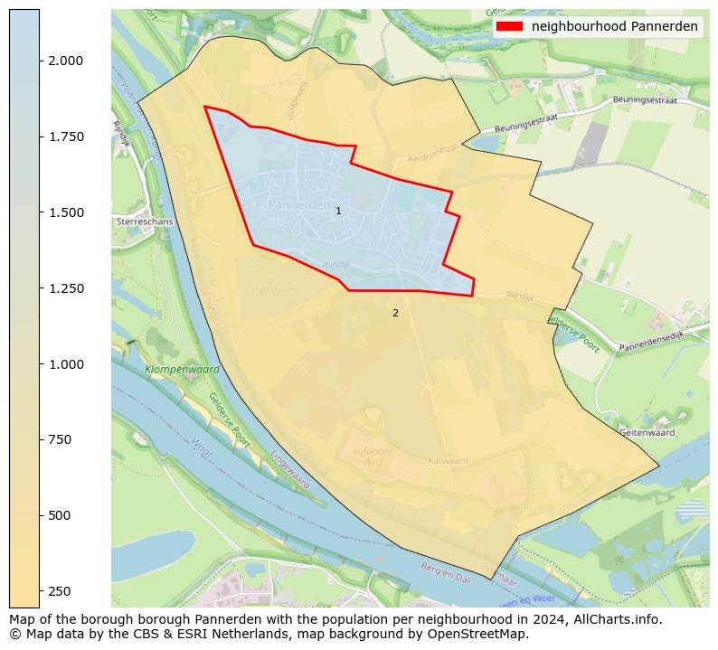 Image of the neighbourhood Pannerden at the map. This image is used as introduction to this page. This page shows a lot of information about the population in the neighbourhood Pannerden (such as the distribution by age groups of the residents, the composition of households, whether inhabitants are natives or Dutch with an immigration background, data about the houses (numbers, types, price development, use, type of property, ...) and more (car ownership, energy consumption, ...) based on open data from the Dutch Central Bureau of Statistics and various other sources!