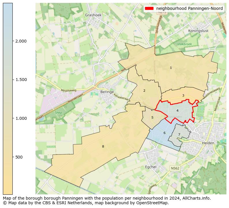 Image of the neighbourhood Panningen-Noord at the map. This image is used as introduction to this page. This page shows a lot of information about the population in the neighbourhood Panningen-Noord (such as the distribution by age groups of the residents, the composition of households, whether inhabitants are natives or Dutch with an immigration background, data about the houses (numbers, types, price development, use, type of property, ...) and more (car ownership, energy consumption, ...) based on open data from the Dutch Central Bureau of Statistics and various other sources!