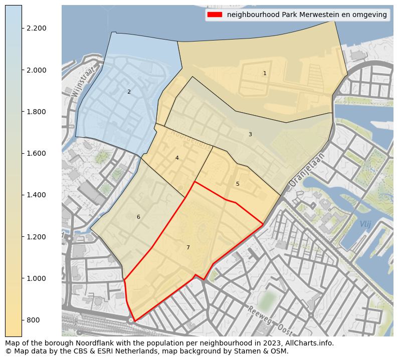Map of the borough Noordflank with the population per neighbourhood in 2022. This page shows a lot of information about residents (such as the distribution by age groups, family composition, gender, native or Dutch with an immigration background, ...), homes (numbers, types, price development, use, type of property, ...) and more (car ownership, energy consumption, ...) based on open data from the Dutch Central Bureau of Statistics and various other sources!