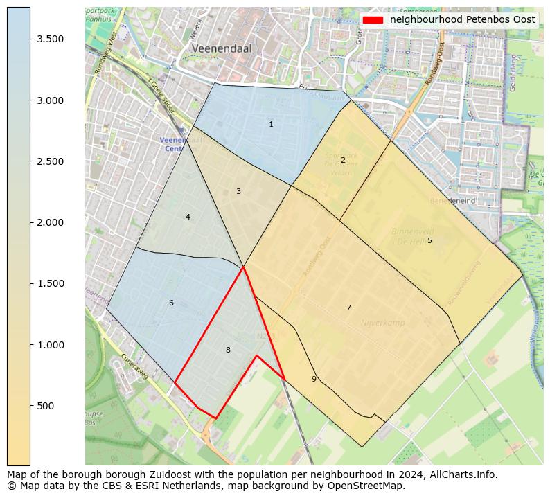 Image of the neighbourhood Petenbos Oost at the map. This image is used as introduction to this page. This page shows a lot of information about the population in the neighbourhood Petenbos Oost (such as the distribution by age groups of the residents, the composition of households, whether inhabitants are natives or Dutch with an immigration background, data about the houses (numbers, types, price development, use, type of property, ...) and more (car ownership, energy consumption, ...) based on open data from the Dutch Central Bureau of Statistics and various other sources!