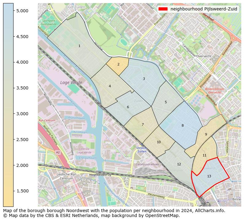 Image of the neighbourhood Pijlsweerd-Zuid at the map. This image is used as introduction to this page. This page shows a lot of information about the population in the neighbourhood Pijlsweerd-Zuid (such as the distribution by age groups of the residents, the composition of households, whether inhabitants are natives or Dutch with an immigration background, data about the houses (numbers, types, price development, use, type of property, ...) and more (car ownership, energy consumption, ...) based on open data from the Dutch Central Bureau of Statistics and various other sources!