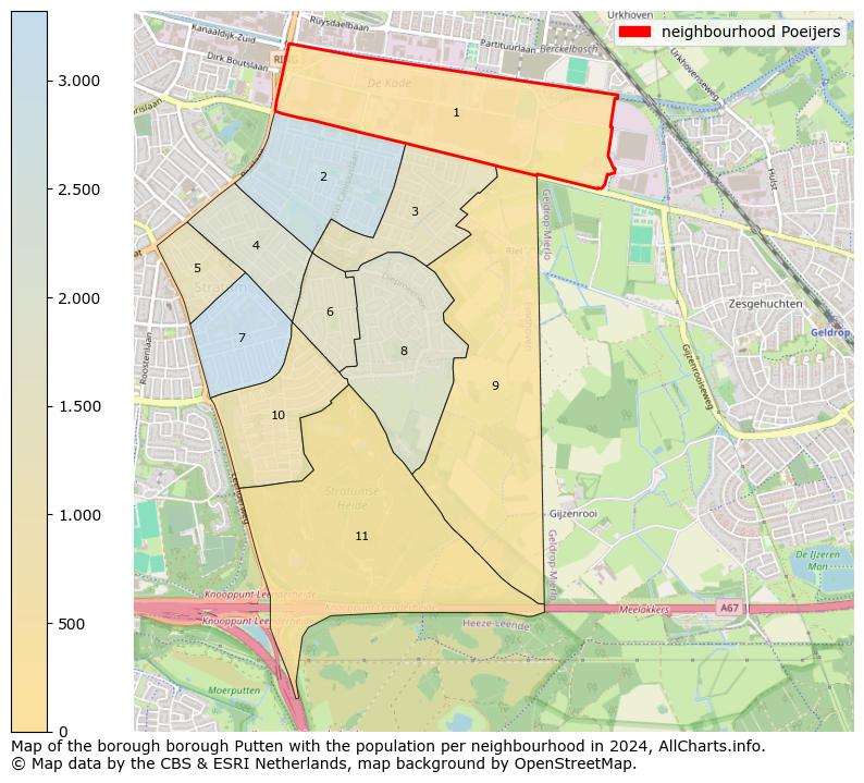 Image of the neighbourhood Poeijers at the map. This image is used as introduction to this page. This page shows a lot of information about the population in the neighbourhood Poeijers (such as the distribution by age groups of the residents, the composition of households, whether inhabitants are natives or Dutch with an immigration background, data about the houses (numbers, types, price development, use, type of property, ...) and more (car ownership, energy consumption, ...) based on open data from the Dutch Central Bureau of Statistics and various other sources!