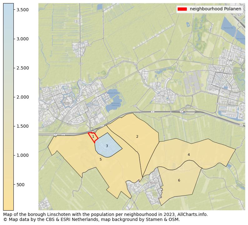 Map of the borough Linschoten with the population per neighbourhood in 2023. This page shows a lot of information about residents (such as the distribution by age groups, family composition, gender, native or Dutch with an immigration background, ...), homes (numbers, types, price development, use, type of property, ...) and more (car ownership, energy consumption, ...) based on open data from the Dutch Central Bureau of Statistics and various other sources!